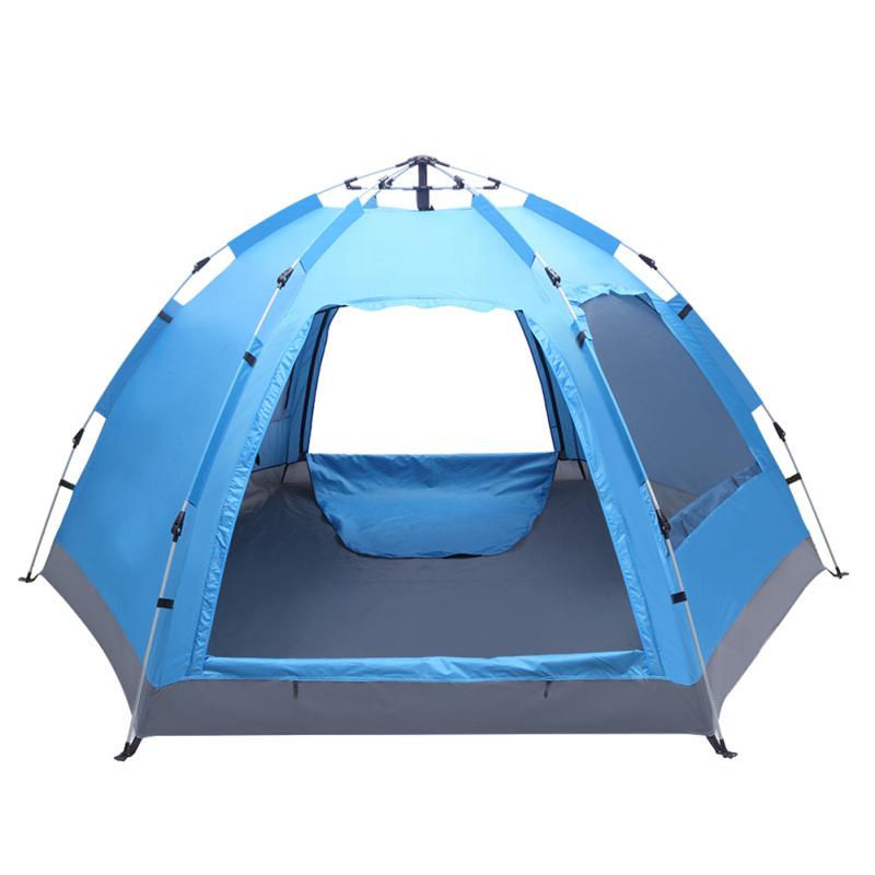 Cheap Goat Tents Camping Tent Waterproof Six sided Single layer Double door Double window Hydraulic Tent For Outdoor Hiking Travel   